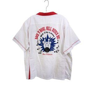 Hilton Mens XL Vintage Bowling Shirt Rock n Bowl Super Bowl XXXVI New Orleans